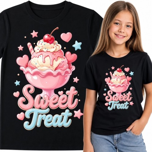 Koszulka dziewczęca kawaii z deserem lodowym „Sweet Treat”