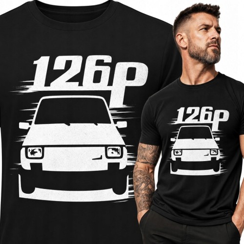 Koszulka męska z samochodem „126p” - retro motoryzacja