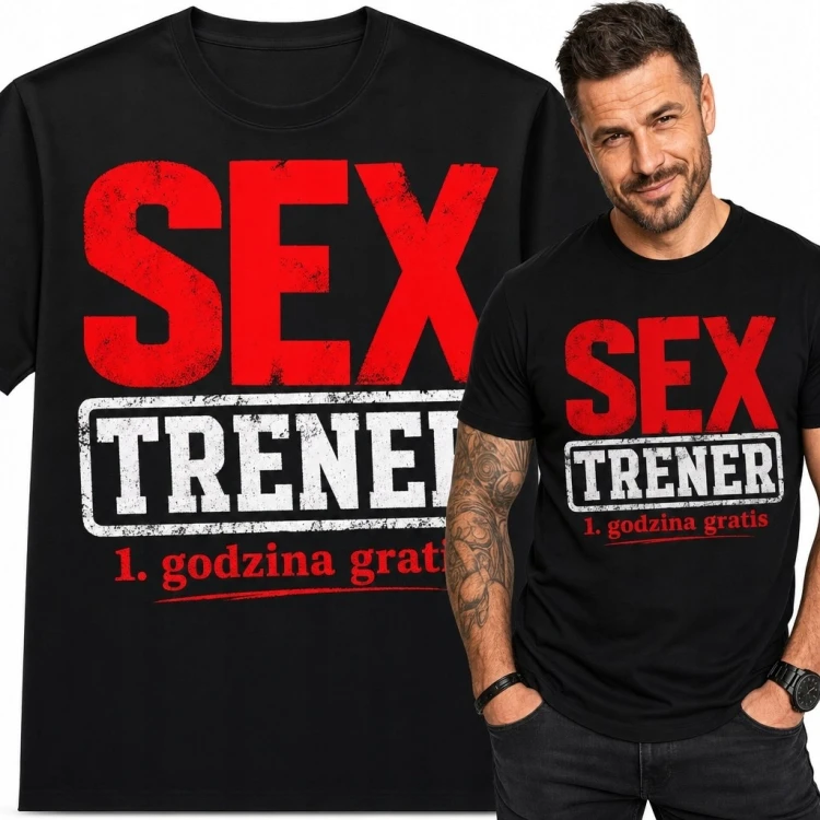 Koszulka męska „Sex trener” - odważny humor dla dorosłych
