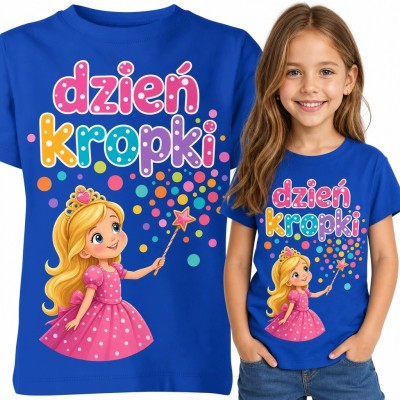 Koszulka dziewczęca „Dzień kropki” z księżniczką - na Dzień Kropki