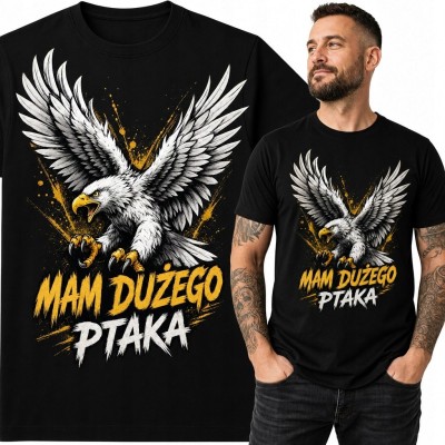 Koszulka męska z bielikiem „Mam dużego ptaka” - śmieszny nadruk