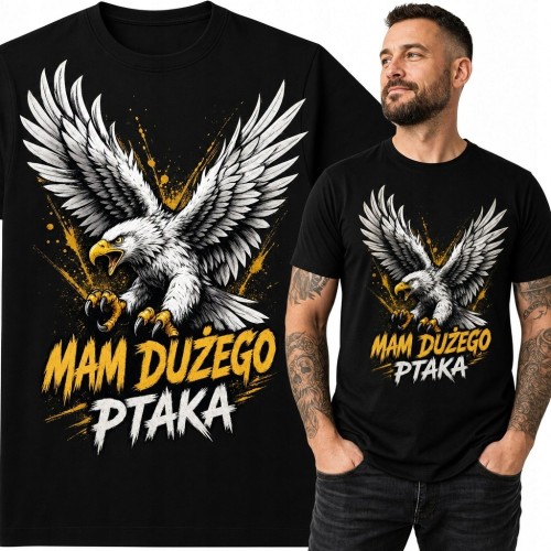Koszulka męska z bielikiem „Mam dużego ptaka” - śmieszny nadruk