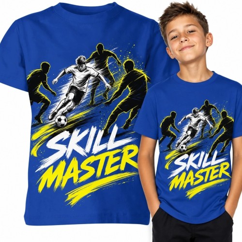Koszulka chłopięca z piłkarzem „Skill Master” - piłka nożna