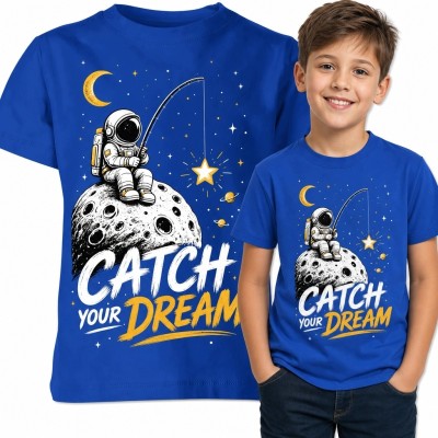 Koszulka chłopięca z astronautą „Catch Your Dream” - kosmiczna przygoda