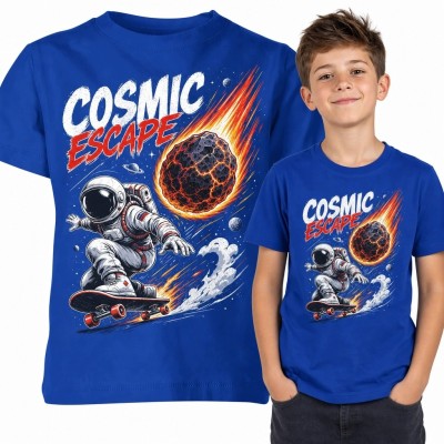 Koszulka chłopięca „Cosmic Escape” - astronauta na deskorolce