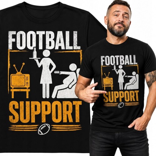Koszulka męska „Football Support” dla fana futbolu amerykańskiego - nadruk retro