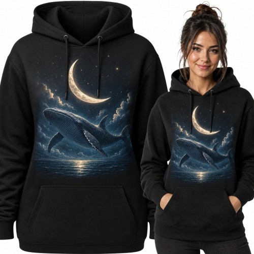 Bluza damska z kapturem - humbak pod sierpem księżyca