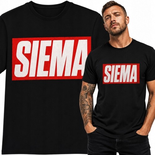 Koszulka męska z napisem „Siema” - miejski nadruk streetwear