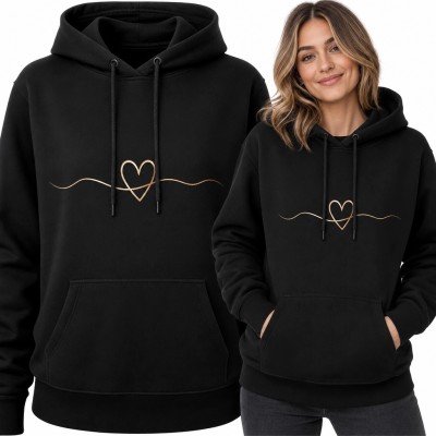 Bluza damska z kapturem - minimalistyczne serce line art