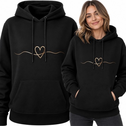 Bluza damska z kapturem - minimalistyczne serce line art