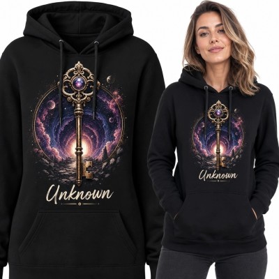 Bluza damska z kapturem z kosmicznym kluczem „Unknown” - fantasy