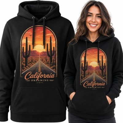 Bluza damska z kapturem „California Dreaming” - kalifornijska szosa retro