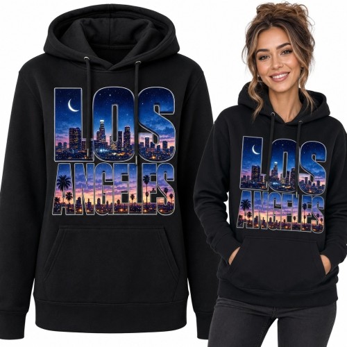 Bluza damska z kapturem „Los Angeles” - nocna panorama miasta