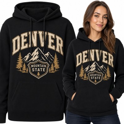 Bluza damska z kapturem „Denver” - górski motyw retro