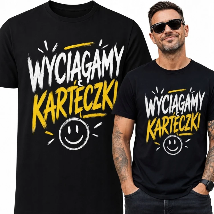 Koszulka męska „Wyciągamy karteczki” - szkolny humor