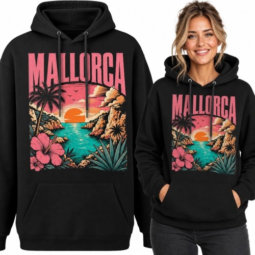 Bluza damska z kapturem „Mallorca” - retro zachód słońca nad zatoką
