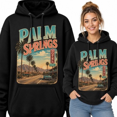 Bluza damska z kapturem „Palm Springs” - kalifornijska podróż w stylu retro