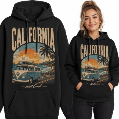 Bluza damska z kapturem „California” - retrobus na trasie West Coast