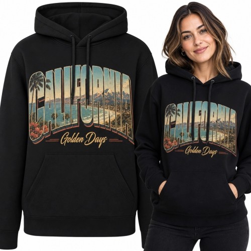 Bluza damska z kapturem „California” z nadmorskim motywem retro