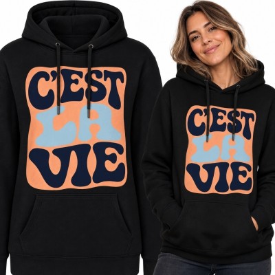 Bluza damska z kapturem „C'est la vie” - francuski styl retro