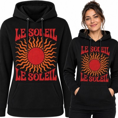 Bluza damska z kapturem ze słońcem „Le Soleil” - retro