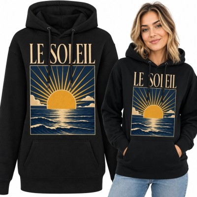 Bluza damska z kapturem „Le Soleil” - słońce nad morzem
