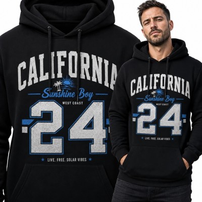 Bluza męska z kapturem „California 24” - kalifornijski styl college