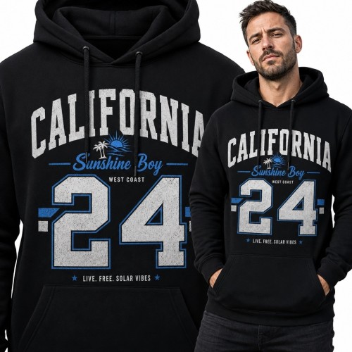 Bluza męska z kapturem „California 24” - kalifornijski styl college