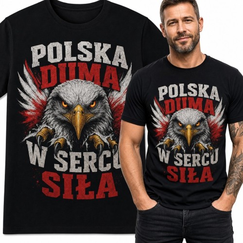 Koszulka męska patriotyczna z orłem „Polska duma”