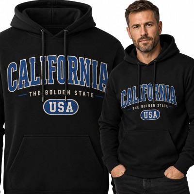 Bluza męska z kapturem „California” - styl college varsity