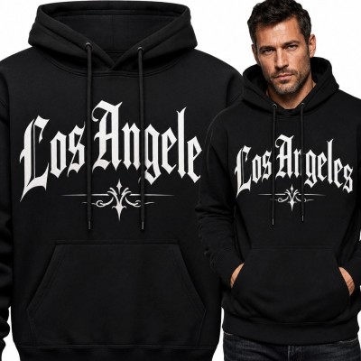 Bluza męska z kapturem „Los Angeles” - gotycki styl miejski