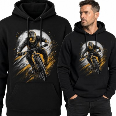 Bluza męska z kapturem - kolarz downhill MTB