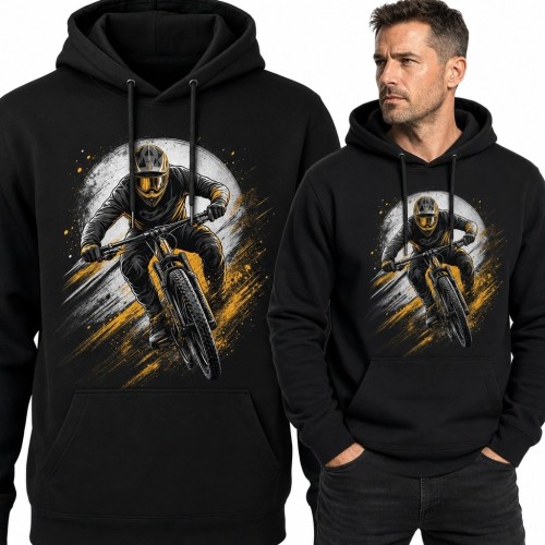 Bluza męska z kapturem - kolarz downhill MTB
