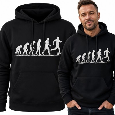 Bluza męska z kapturem - ewolucja człowieka na hulajnodze