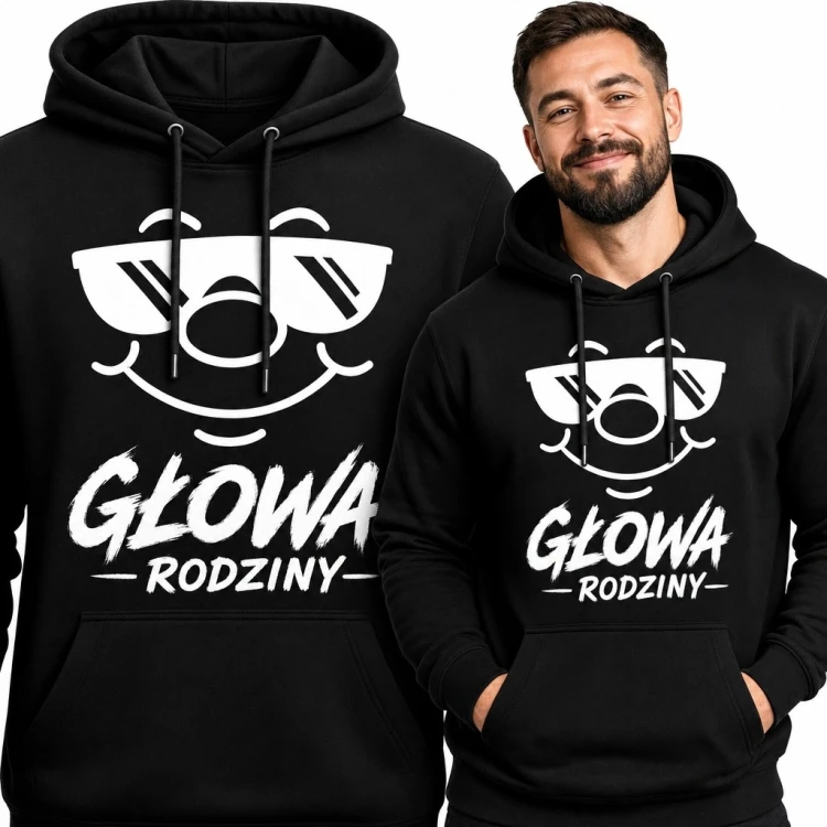 Bluza męska z kapturem „Głowa rodziny” - humorystyczny motyw rodzinny