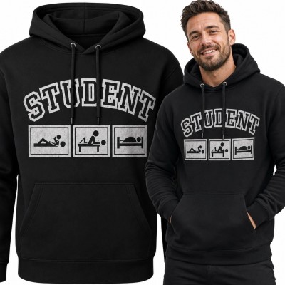 Bluza męska z kapturem „Student” - humorystyczny motyw akademicki