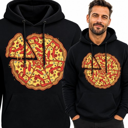 Bluza męska z kapturem - pizza w kształcie znaku pokoju