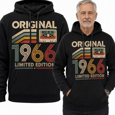 Bluza męska z kapturem „Original 1966” z kasetą - na 60 urodziny