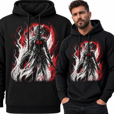 Bluza męska z kapturem - mroczny wojownik fantasy