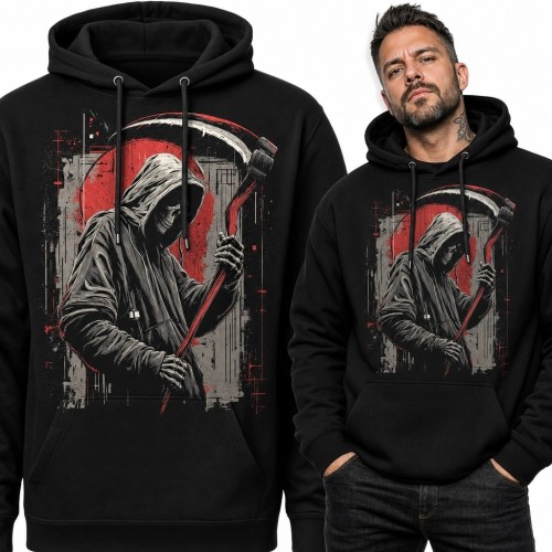 Bluza męska z kapturem - Ponury Żniwiarz z kosą