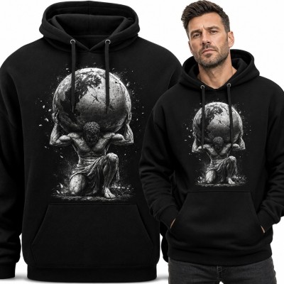 Bluza męska z kapturem - Atlas dźwigający Ziemię