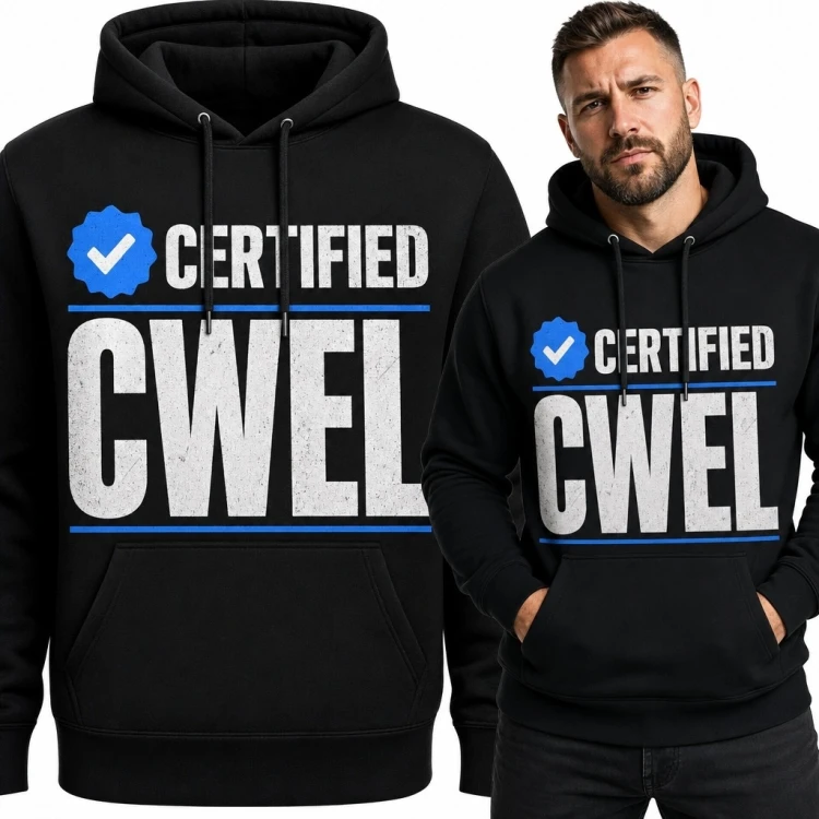 Bluza męska z kapturem „Certified Cwel” - prowokacyjny nadruk