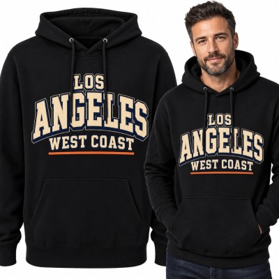 Bluza męska z kapturem „Los Angeles / West Coast” - miejski styl varsity