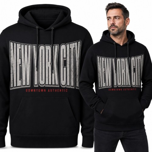 Bluza męska z kapturem „New York City” - miejski streetwear