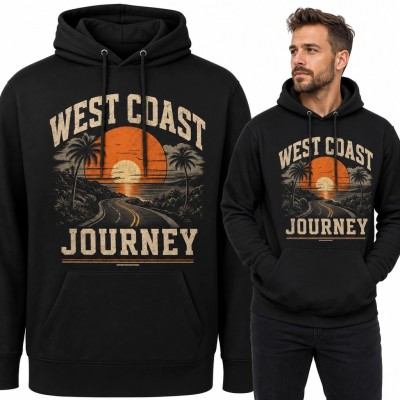 Bluza męska z kapturem „West Coast / Journey” - retro podróż