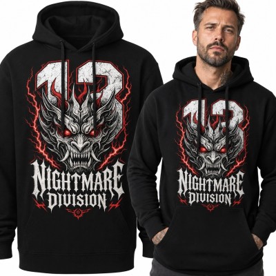 Bluza męska z kapturem „Nightmare Division” - demoniczna bestia