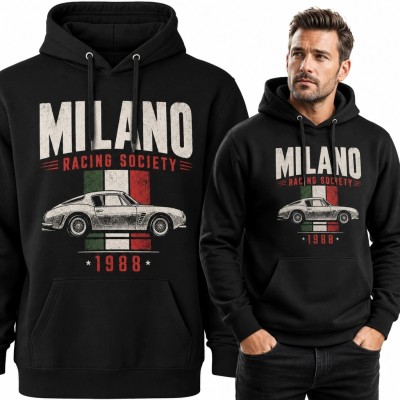 Bluza męska z kapturem „Milano” z klasycznym coupé - retro motorsport