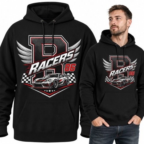 Bluza męska z kapturem „Racers” - samochód wyścigowy retro