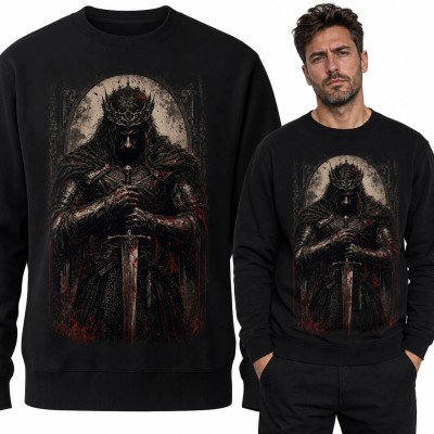 Bluza męska bez kaptura - mroczny władca z mieczem