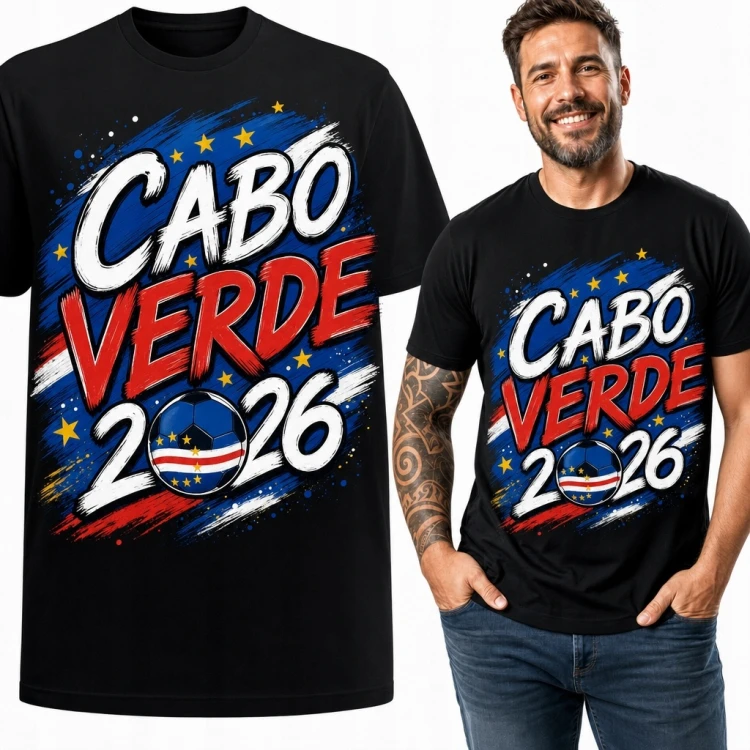 Koszulka męska „Cabo Verde” 2026 - piłkarski motyw narodowy